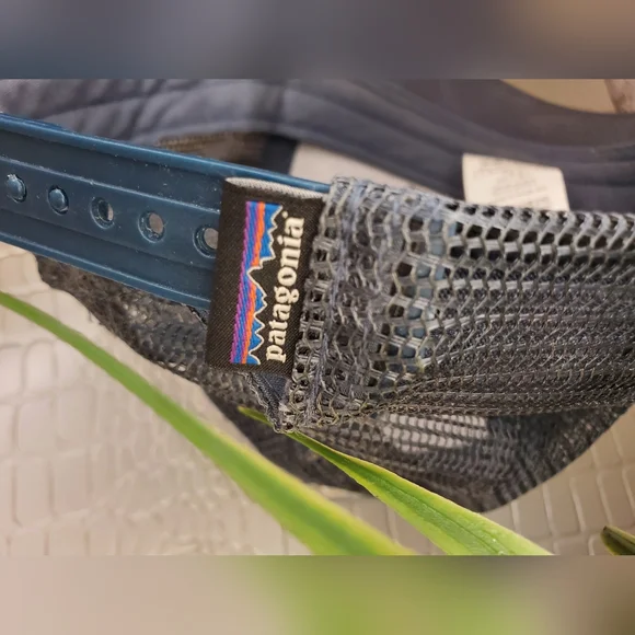 Patagonia Adult Adjustable Mesh Snap-Back Gray Embroidered Logo Baseball Cap Hat - Picture 4 of 7